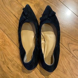 J. Crew suede black as close tassel flats
